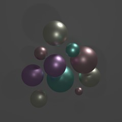 Glossy balls in 3D render