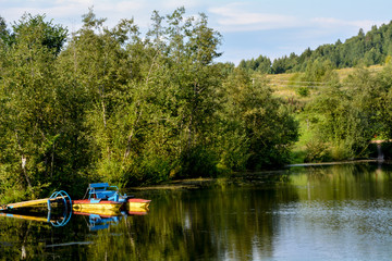 catamaran on the lake