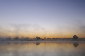 Sunrise at the Okavango River / Sunrise at the Okavango River, Namibia Southern Africa.