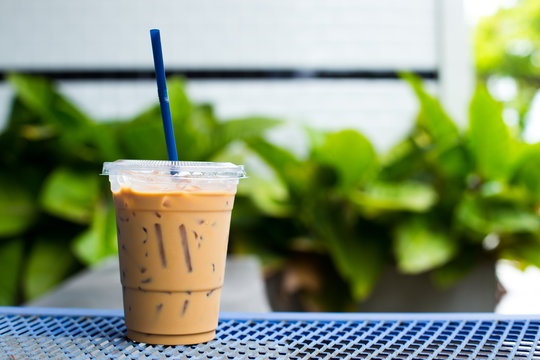 Iced Coffee Plastic Cup Photos and Images & Pictures