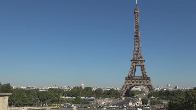 Paris Downtown Image with Eiffel Tower a Big Tourism Symbol