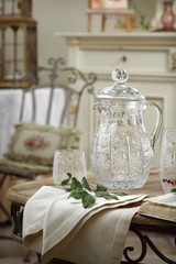 empty jug of glass on the table