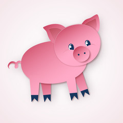 illustration of cute Pig character