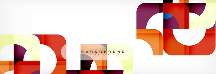 Colorful squares composition abstract banner. Illustration for business brochure or flyer, presentation and web design layout