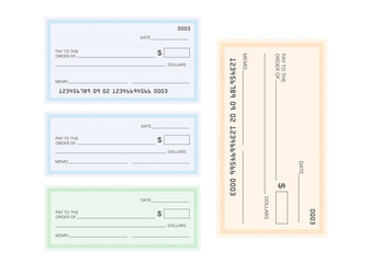 Check template bank. Blank check icon vector