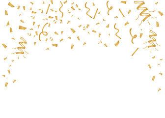 Gold confetti celebration. Celebrate gold vector background - obrazy, fototapety, plakaty