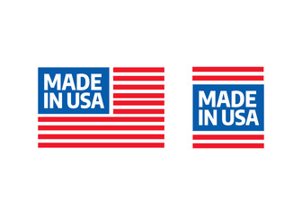 Made in the usa vector badges. Patriotic icons. American patriotic badge