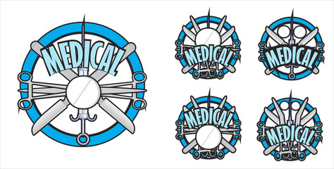 A set of icons on a medical theme
