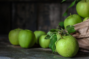 apples. food background. top view