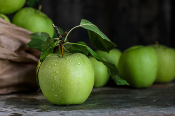 apples. food background. top view