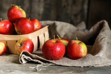 apples. food background. top view