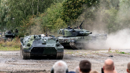TURKU, FINLAND - AUGUST 25, 2018: Finnish Defence forces 100 years celebration show. 
