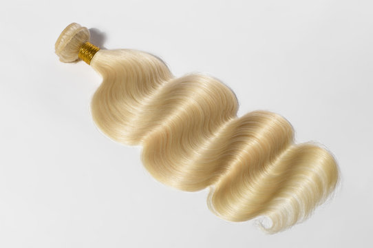 Body wavy bleached blonde human hair weaves extensions bundle