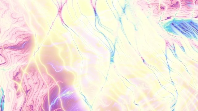 Moving random psychedelic waves. Moving wavy marble texture. Abstract loop footage.