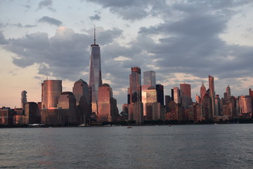 Obraz premium panorama, miasto, manhattan, krajobraz
