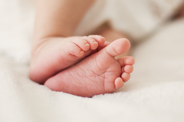 Feet of newborn baby