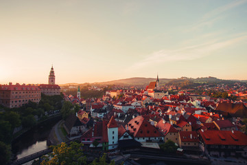 Obraz premium Beautiful view the old Town of Cesky Krumlov, Czech Republic.UNESCO World Heritage Site.