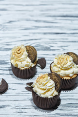 Cupcakes with cookies and nuts