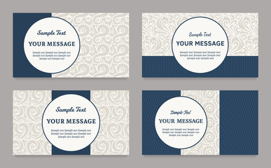 Fototapeta na wymiar Vector floral vintage invitations, business cards or announcements