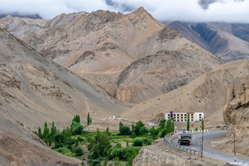 Dry Mountains in Summer in Leh Ladakh, Jammu and Kashmir, India