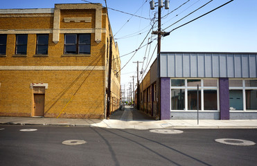 old urban buildings and alleyway