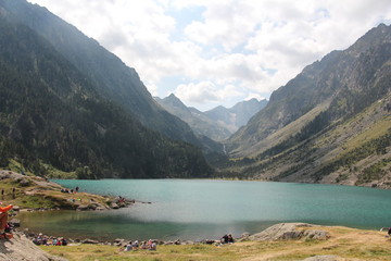Arrivée randonnée lac de Gaube Cauterets Pyrénées France