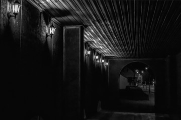 night light illuminated in town