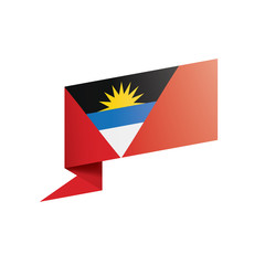 Obraz premium Antigua and Barbuda flag, vector illustration on a white background