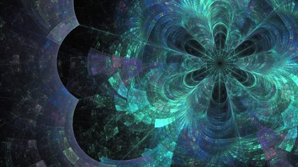 Fantasie Fraktal auf schwarzem Grund 