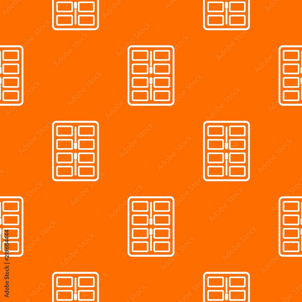 Poster makeup palette with applicators pattern repeat seamless in orange color for any design. vector geome