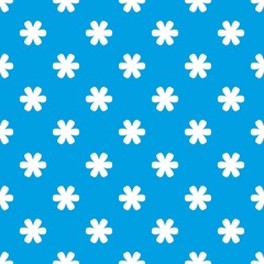 Fototapeta na wymiar Flower pattern repeat seamless in blue color for any design. Vector geometric illustration