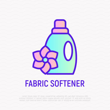 Bottle Of Fabric Softener Thin Line Icon. Modern Vector Illustration.