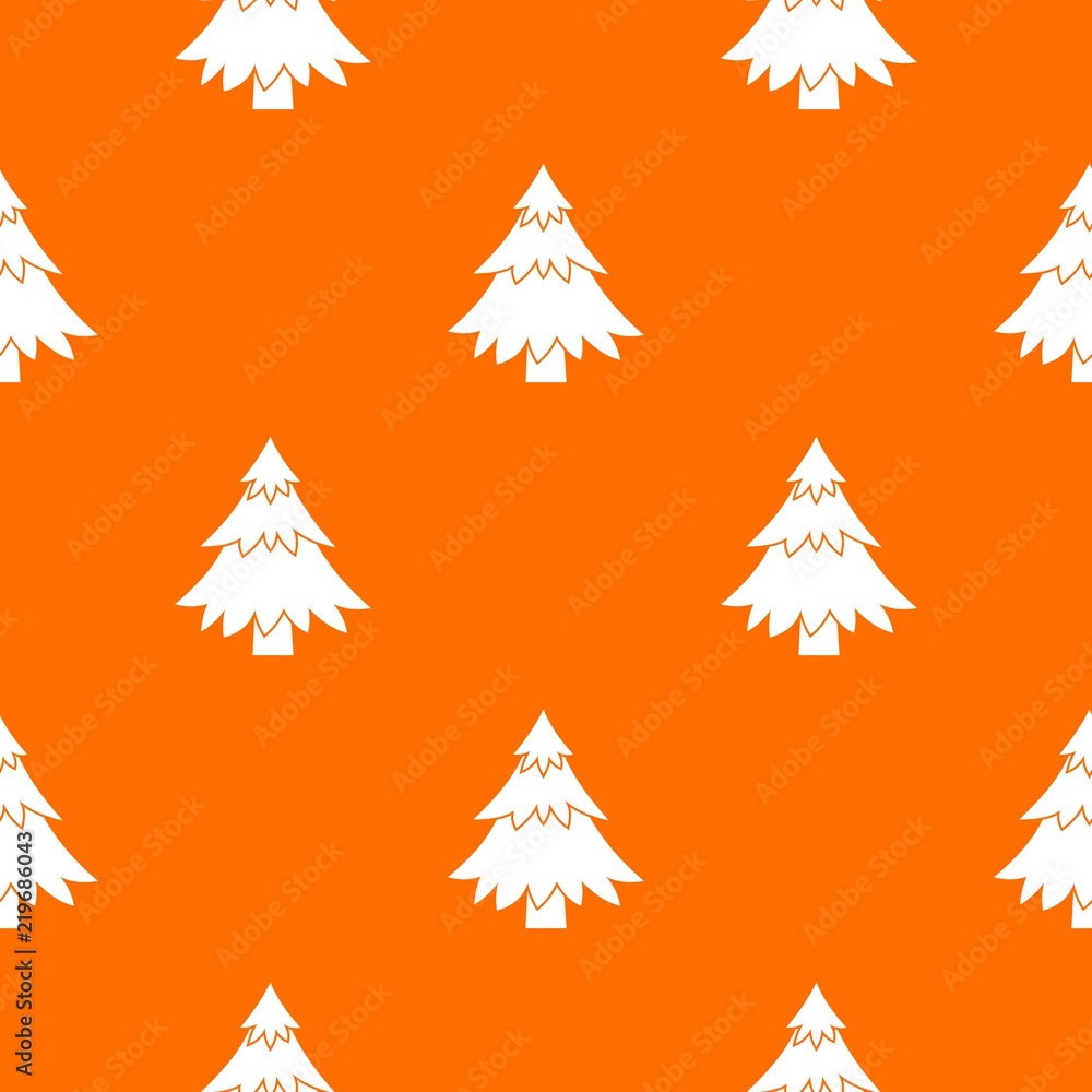 Aufkleber coniferous tree pattern repeat seamless in orange color for any design. vector geometric illustratio