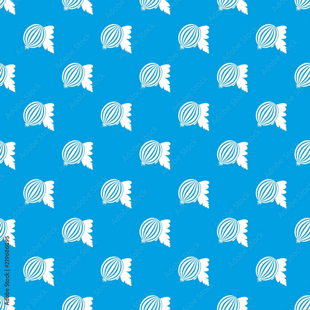 Poster gooseberry with leaves pattern repeat seamless in blue color for any design. vector geometric illust