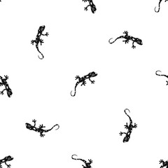 Chameleon pattern repeat seamless in black color for any design. Vector geometric illustration