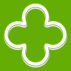 Fototapeta premium Slice of pepper icon white isolated on green background. Vector illustration