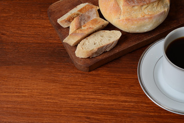 Close up of toast and coffee