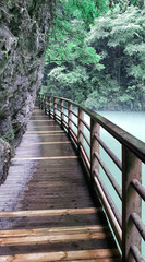 Fototapeta premium Grand Canyon Glass Bridge hiking trail trip at Wulingyuan-Zhangjiajie, China