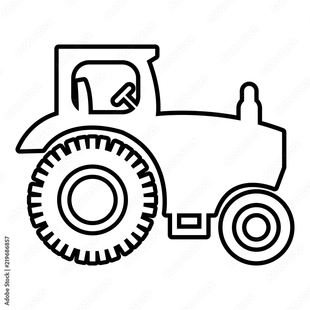 Poster tractor icon. outline illustration of tractor vector icon for web design isolated on white backgroun