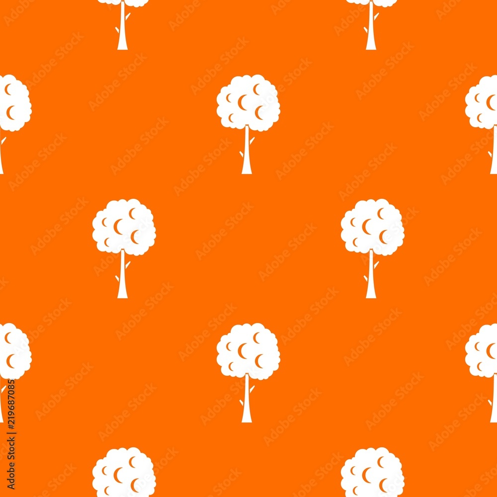 Poster tree with spherical crown pattern repeat seamless in orange color for any design. vector geometric i