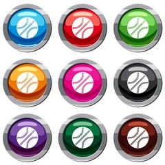 Basketball ball set icon isolated on white. 9 icon collection vector illustration