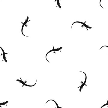 Lizard pattern repeat seamless in black color for any design. Vector geometric illustration