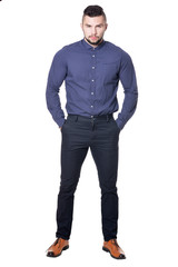 Portrait of a confident young man isolated