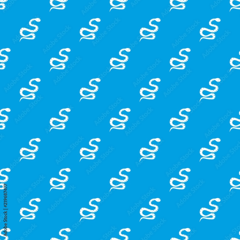 Aufkleber black snake wriggling pattern repeat seamless in blue color for any design. vector geometric illustr