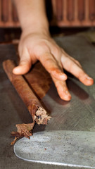 Hand gemachte Zigarre im Detail