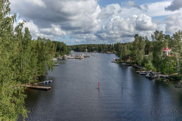 Fototapeta na wymiar View of the typical Finnish village of Oravi in summer - 1