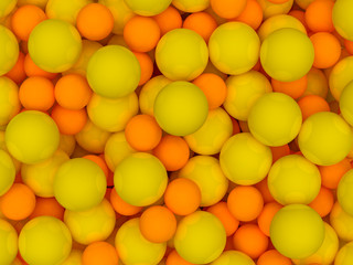 Close up of colorful eatable sugar pearls. 3D rendering