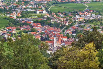 Fototapeta na wymiar View from Gottweig Abbey hill, Austria