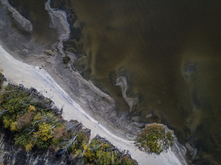 Aerial view of shoreline