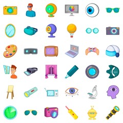 Eye icons set. Cartoon style of 36 eye vector icons for web isolated on white background